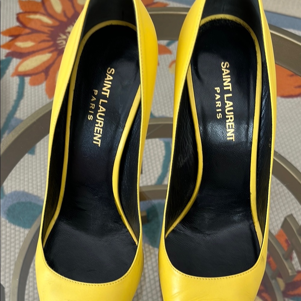 Saint Laurent Yellow Stiletto Heels - Picture 2 of 8